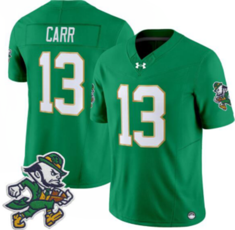 Men 2026 NCAA #13 Carr green jersey 0903001->youth mlb jersey->Youth Jersey